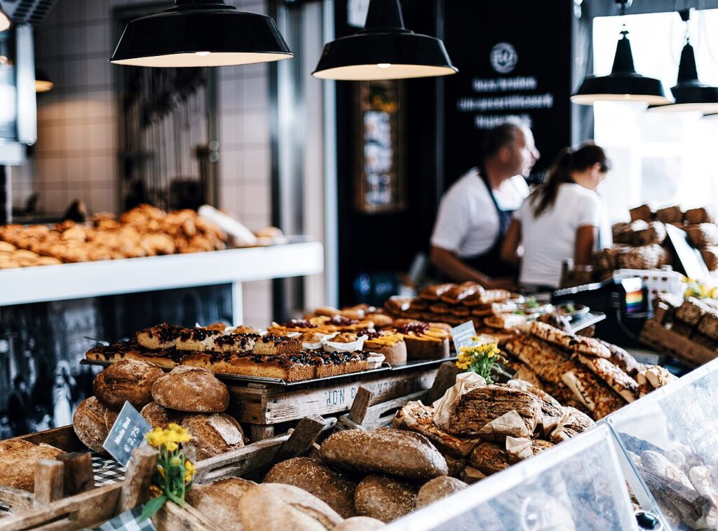 baker jobs in Burnaby BC - bakery display with bread and pastries
