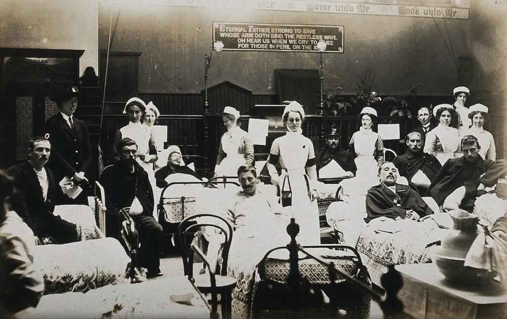 Staff Nurse jobs in Stoke-on-Trent - historical hospital ward with nurses and patients